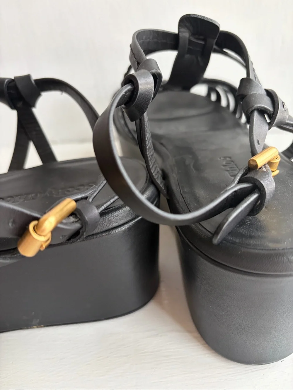 See by Chloé Sierra Black Strappy Platform Sandals – Chunky Wedge